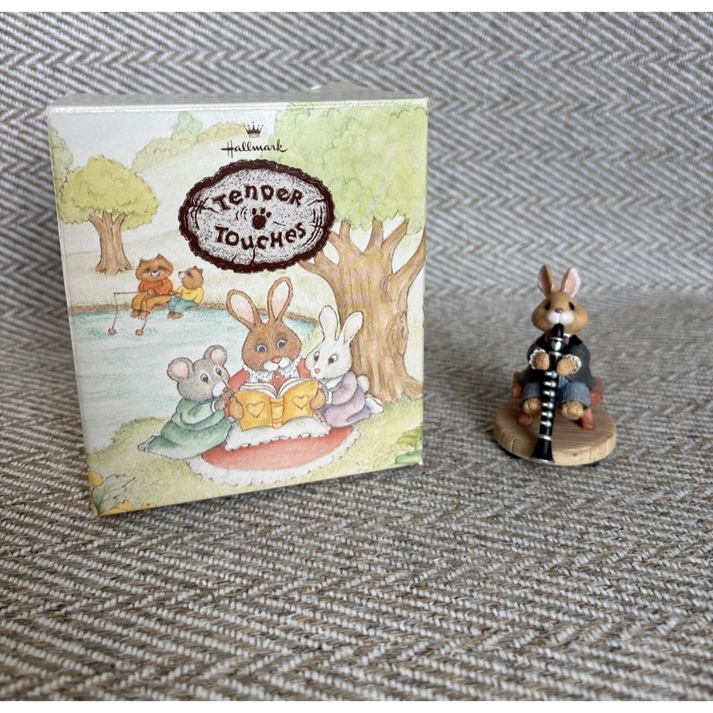 1992 Hallmark Tender Touches Ensemble Bunny Clarinet Collectible, 1st In Series